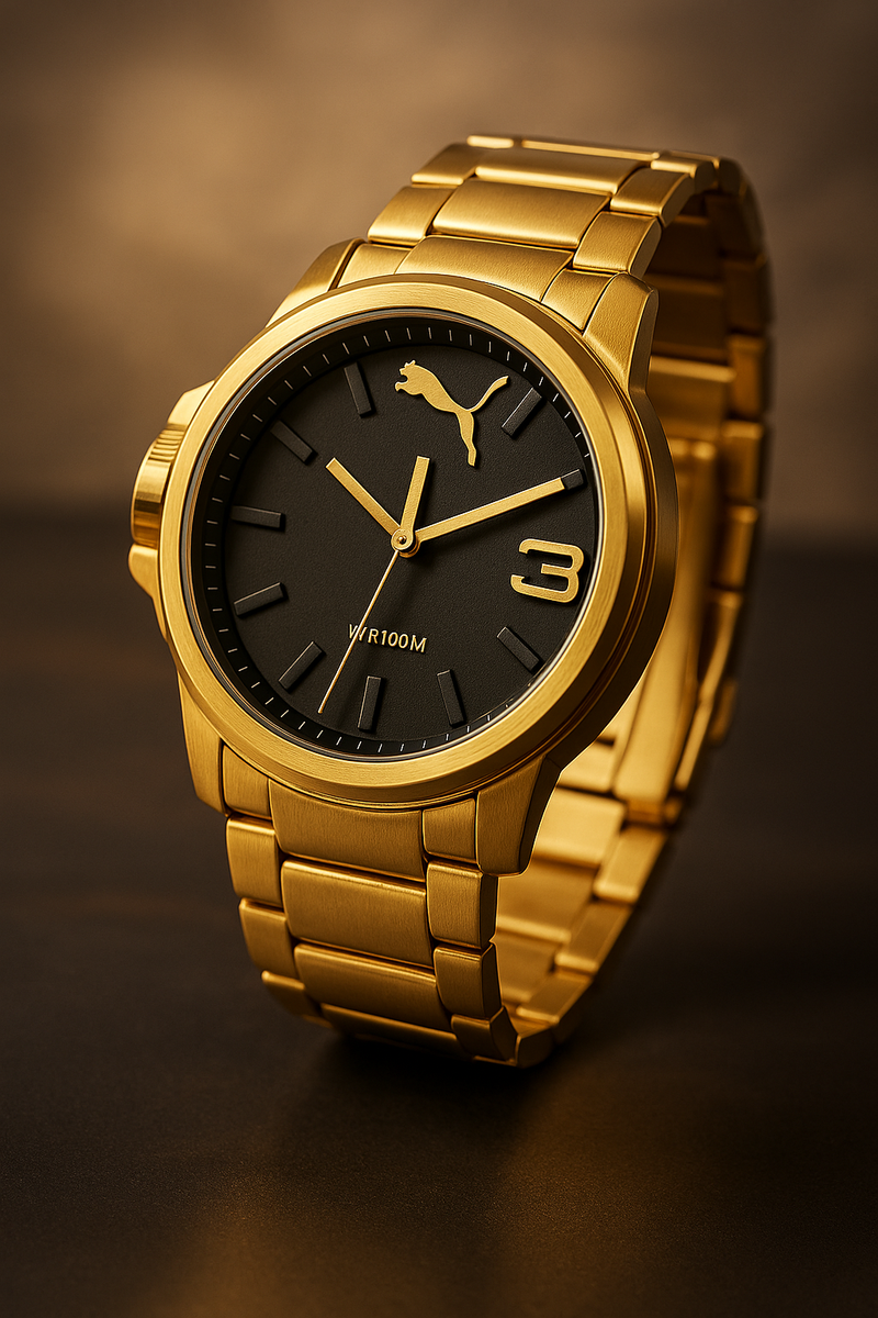 Relógio Premium. Dourado. Poder em cada detalhe
