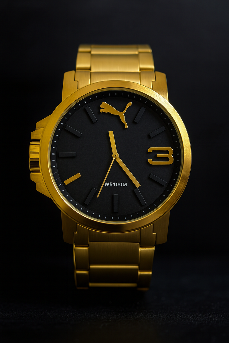 Relógio Premium. Dourado. Poder em cada detalhe